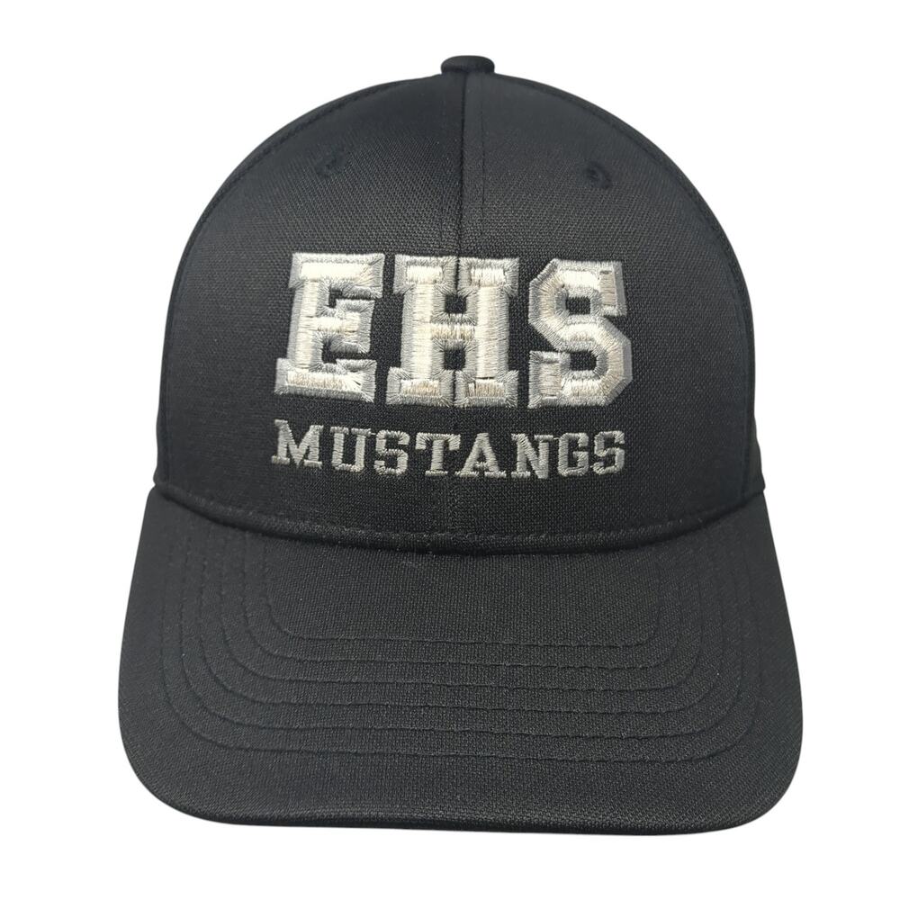 EHS Mustangs Strapback Baseball Cap Black OS Adjustable Embroidered Fanthread